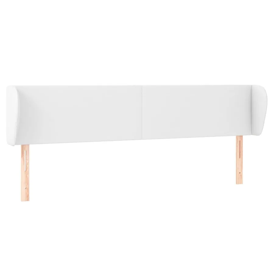 Tête de lit avec oreilles Blanc 163x23x78/88 cm Similicuir - 2