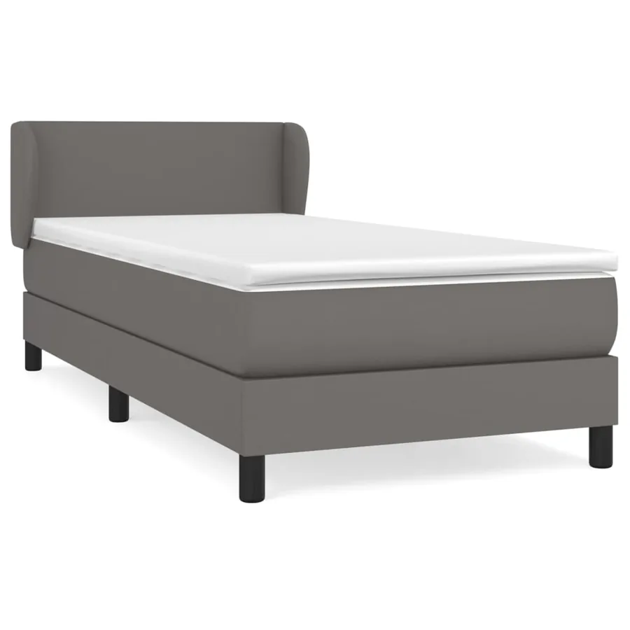 Sommier à lattes de lit avec matelas Gris 90x200 cm Similicuir - 2