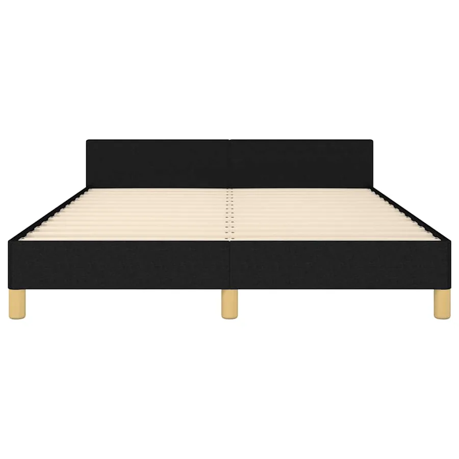 Cadre de lit sans matelas noir 140x190 cm tissu - 6
