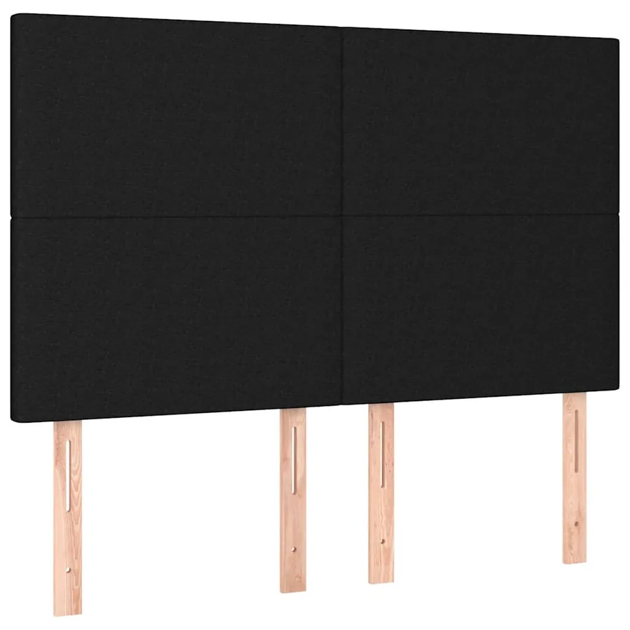 Cadre de lit sans matelas noir 140x190 cm tissu - 9