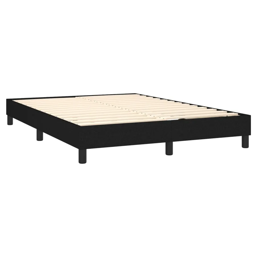 Sommier à lattes de lit avec matelas Noir 140x200 cm Tissu - 4