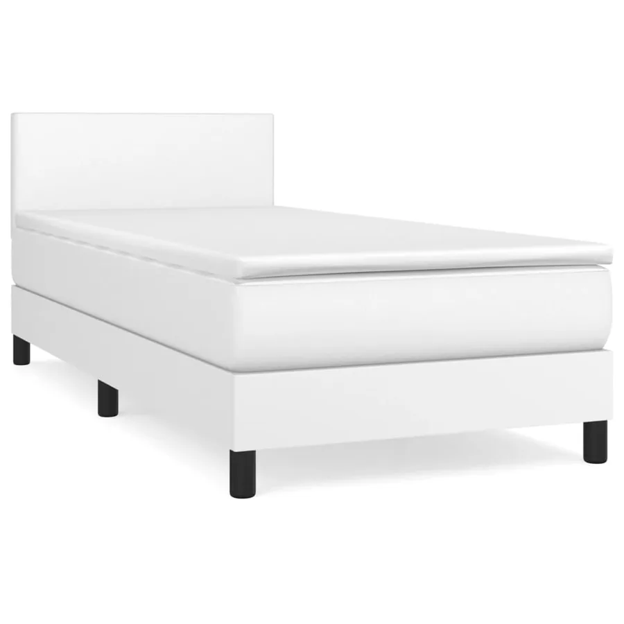 Sommier à lattes de lit avec matelas Blanc 90x200 cm Similicuir - 2