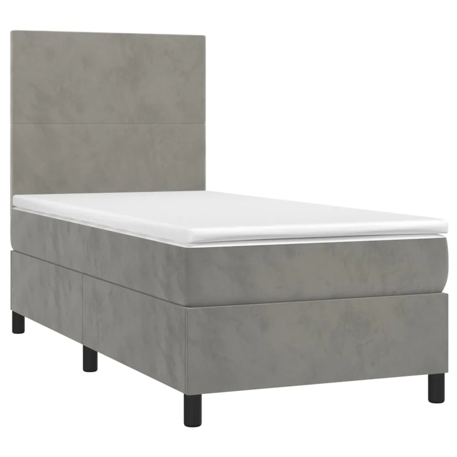 Sommier à lattes de lit avec matelas et LED Gris clair 80x200cm - 3