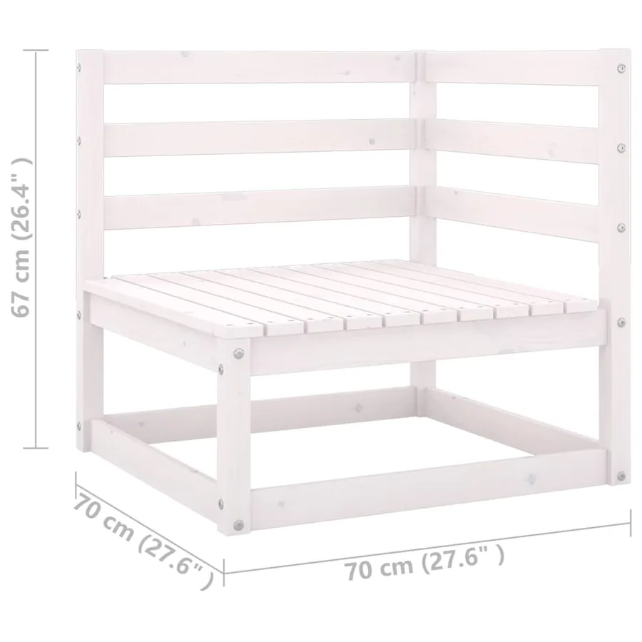 Salon de jardin 8 pcs avec coussins Bois de pin massif - 9