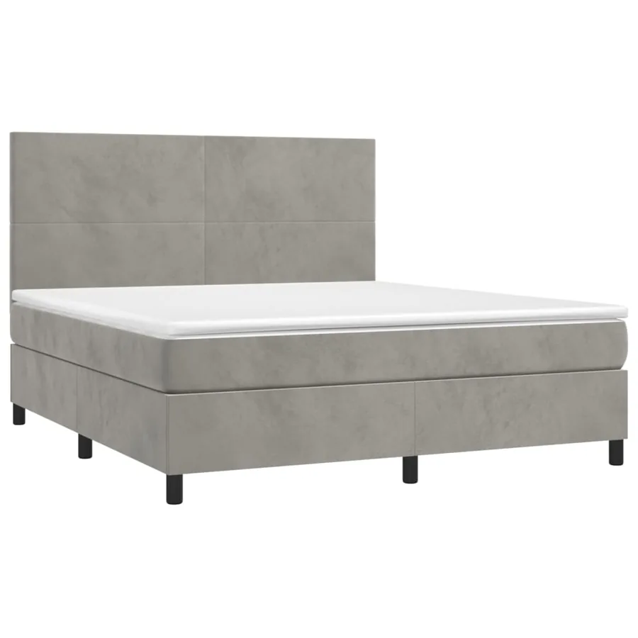 Sommier à lattes de lit avec matelas LED Gris clair 160x200 cm - 3