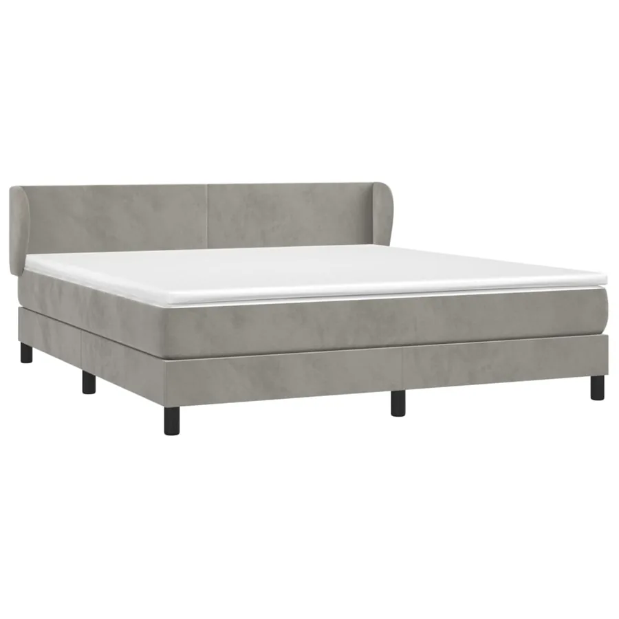 Sommier à lattes de lit et matelas Gris clair 160x200cm Velours - 3