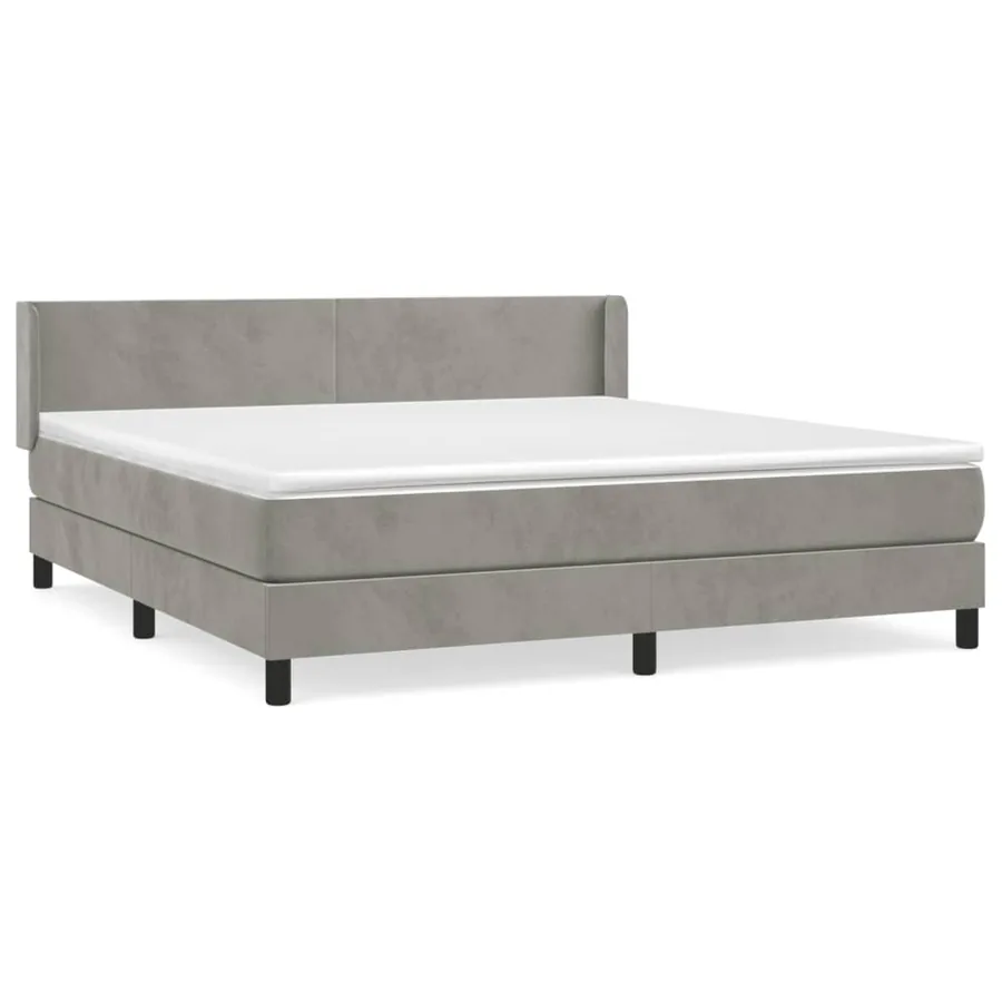 Sommier à lattes de lit et matelas Gris clair 160x200cm Velours - 2