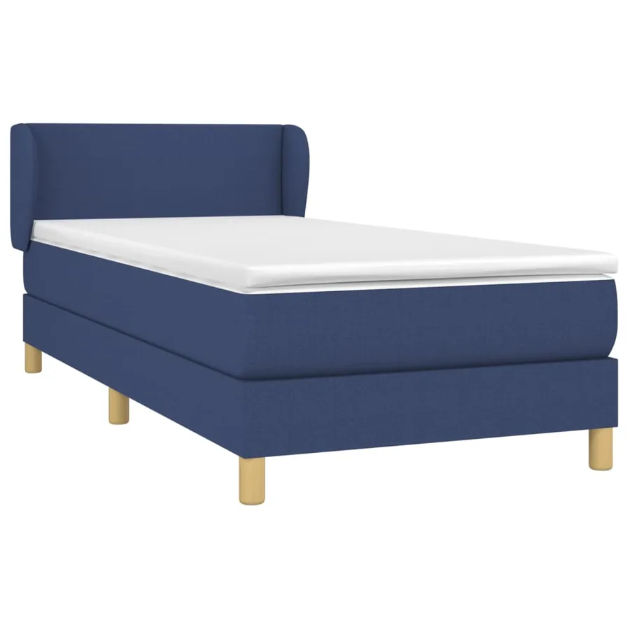 Sommier à lattes de lit avec matelas Bleu 90x200 cm Tissu - 3