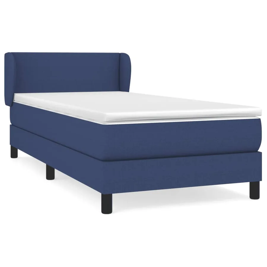 Sommier à lattes de lit avec matelas Bleu 90x190 cm Tissu - 2