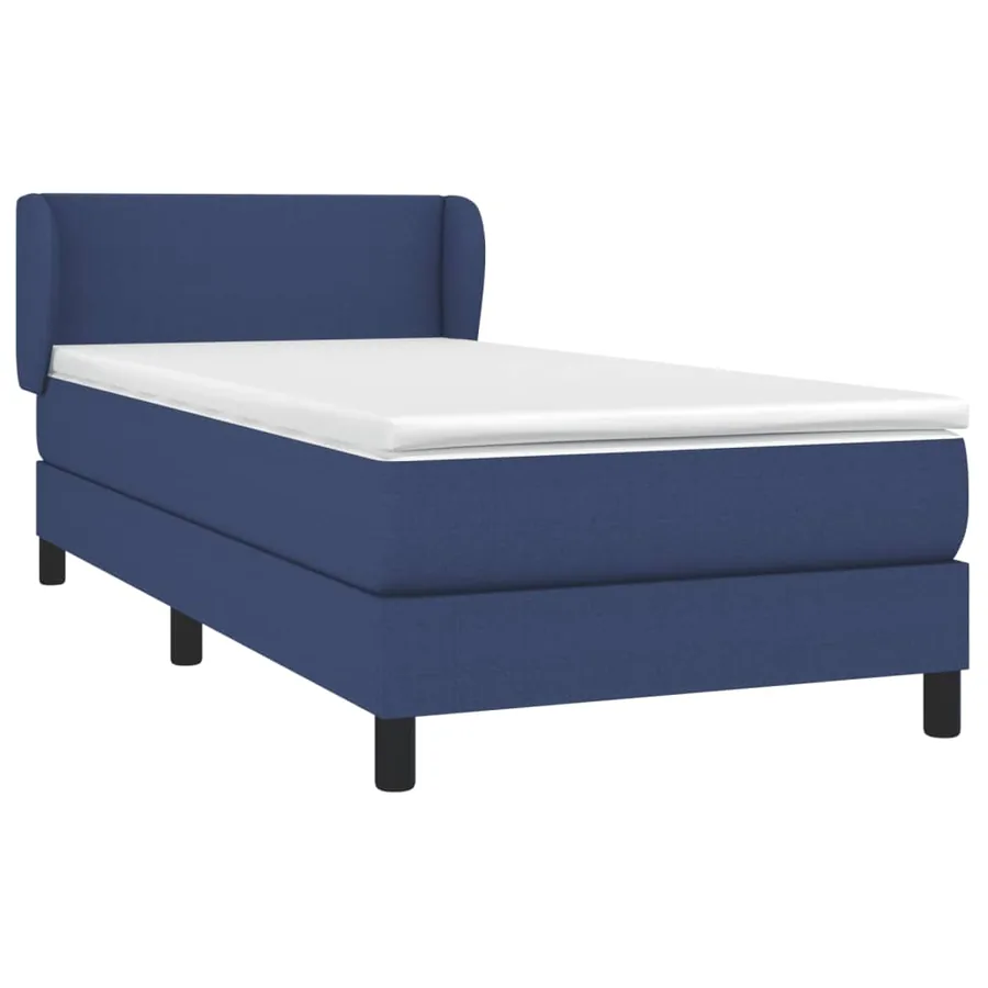 Sommier à lattes de lit avec matelas Bleu 90x190 cm Tissu - 3