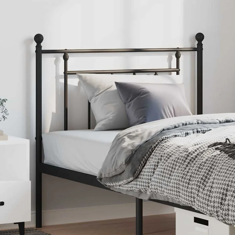 Tête de lit de remplacement métal noir 100 cm