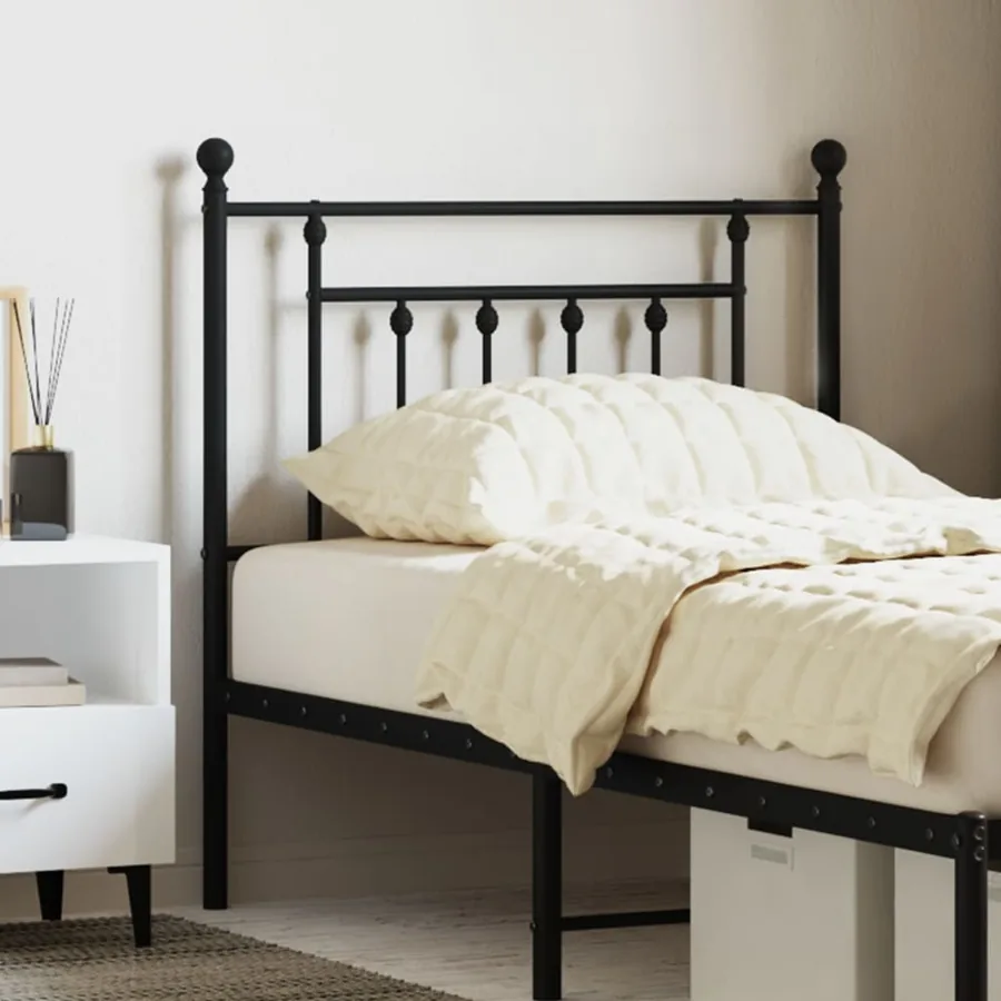 Tête de lit de remplacement métal noir 80 cm