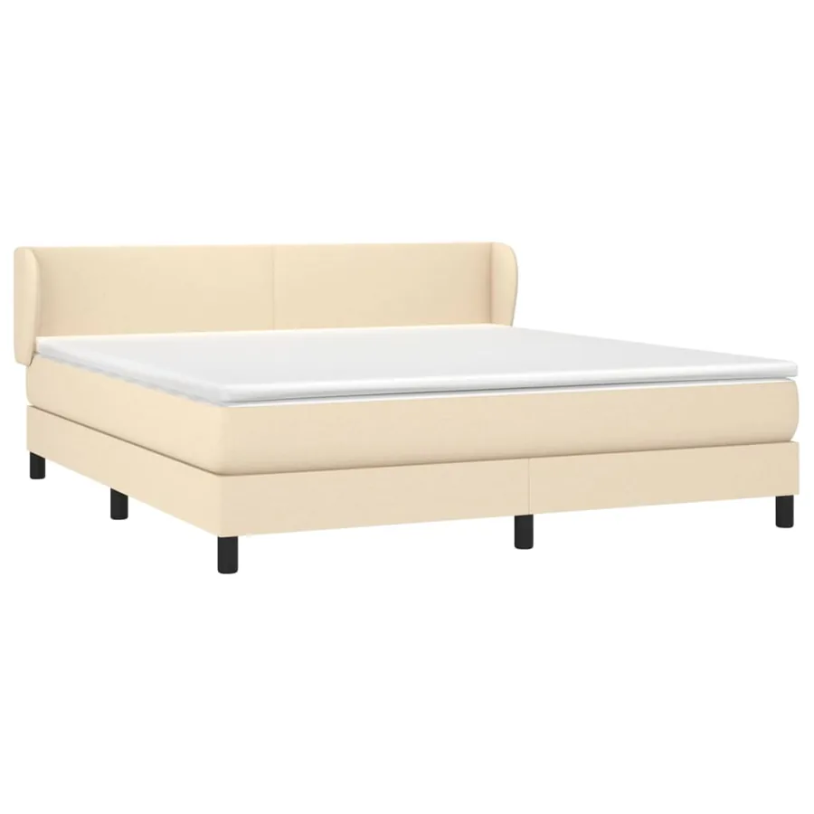 Sommier à lattes de lit avec matelas Crème 160x200 cm Tissu - 3