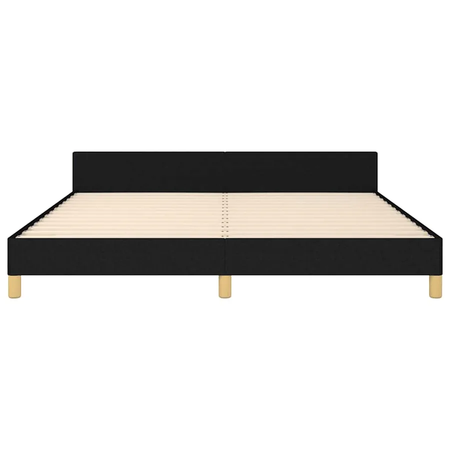 Cadre de lit sans matelas noir 160x200 cm tissu - 6