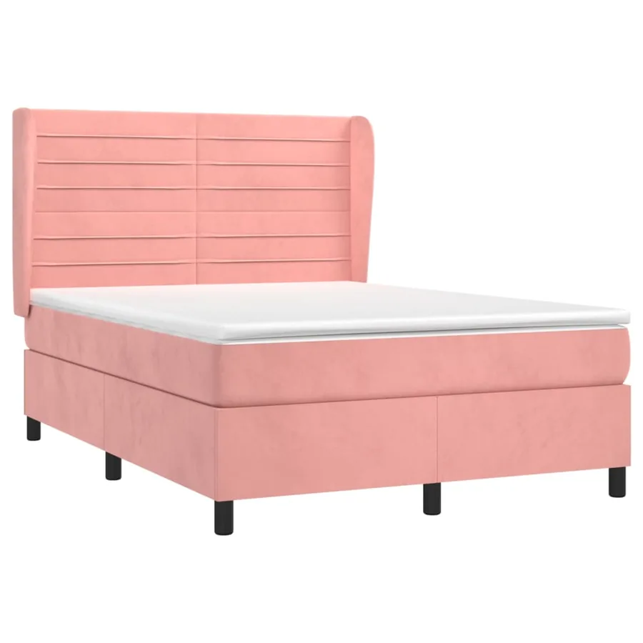 Sommier à lattes de lit avec matelas Rose 140x190 cm Velours - 3