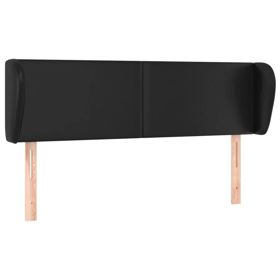 Tête de lit avec oreilles Noir 147x23x78/88 cm Similicuir - 2