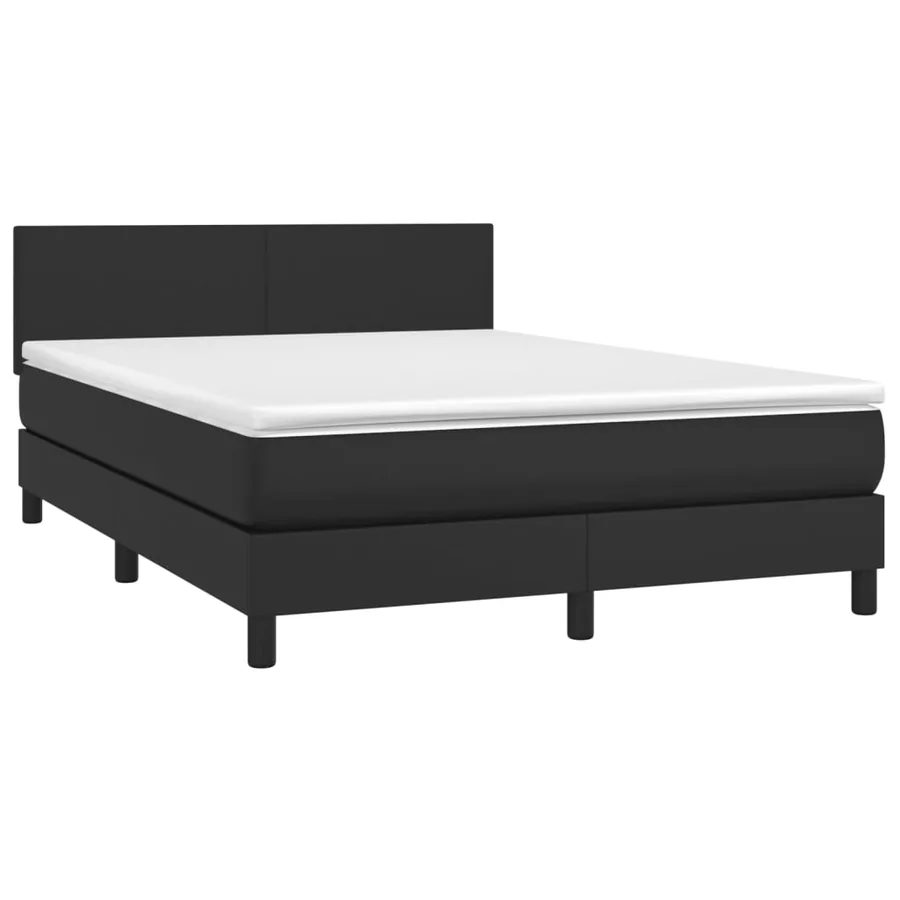 Sommier à lattes de lit avec matelas et LED Noir 140x200 cm - 3