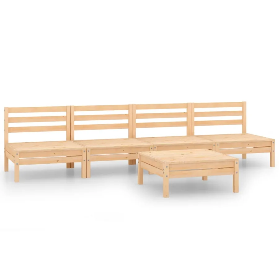 Salon de jardin 5 pcs Bois de pin massif - 2