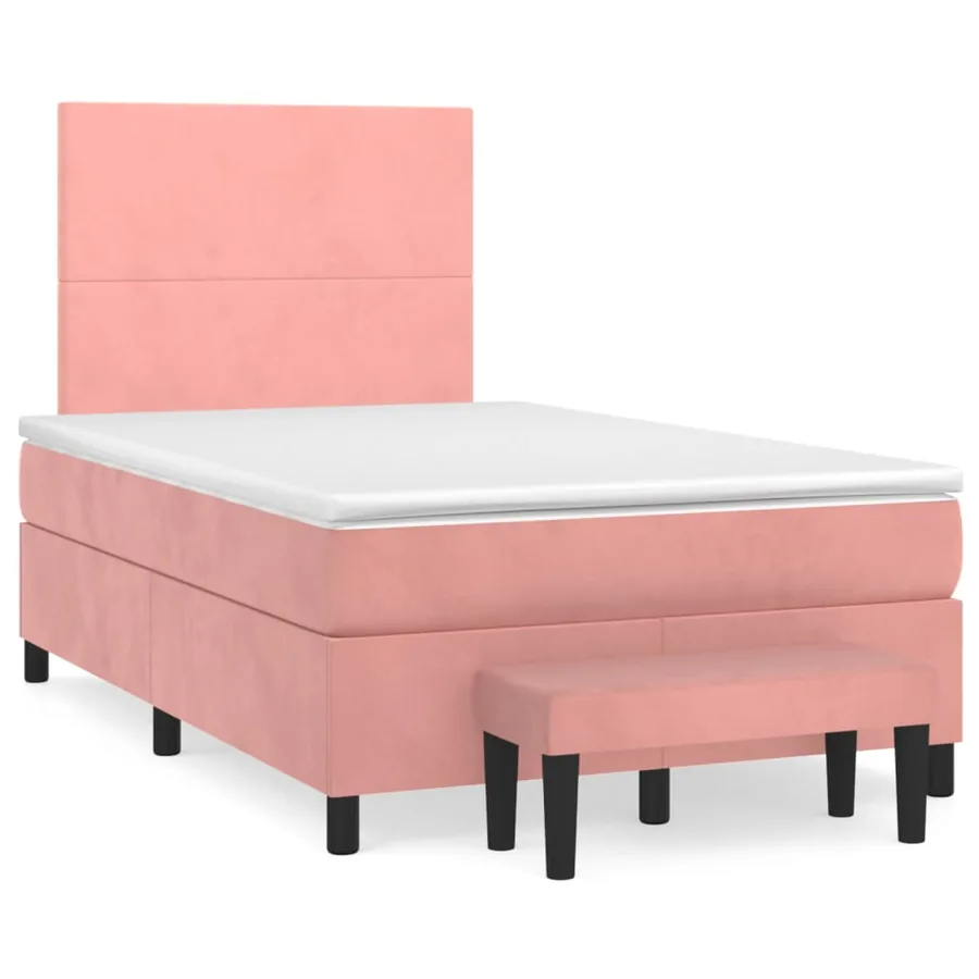 Sommier à lattes de lit avec matelas Rose 120x200 cm Velours - 2