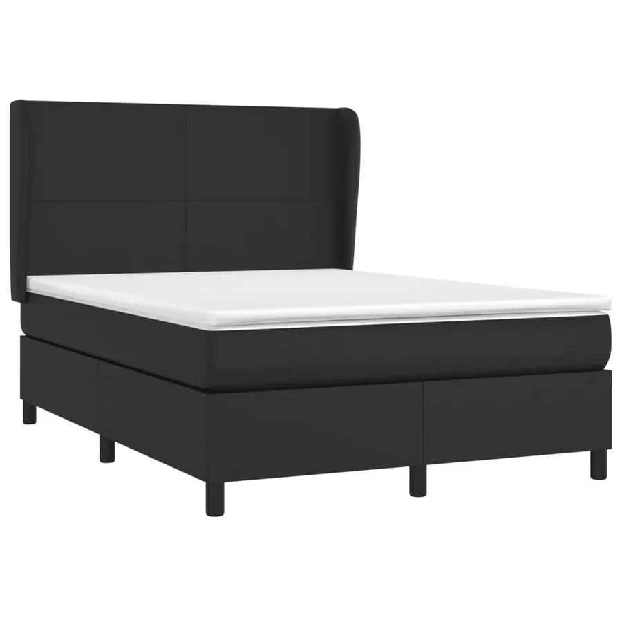 Sommier à lattes de lit avec matelas Noir 140x200 cm Similicuir - 3
