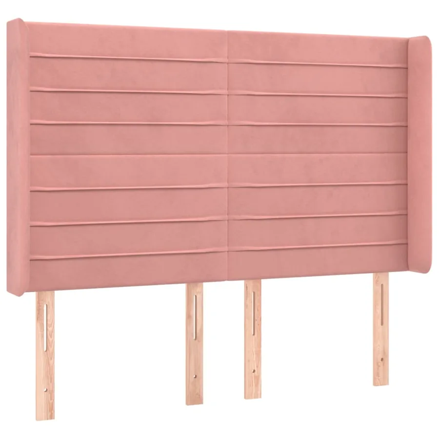Sommier à lattes de lit matelas et LED Rose 140x190 cm Velours - 7