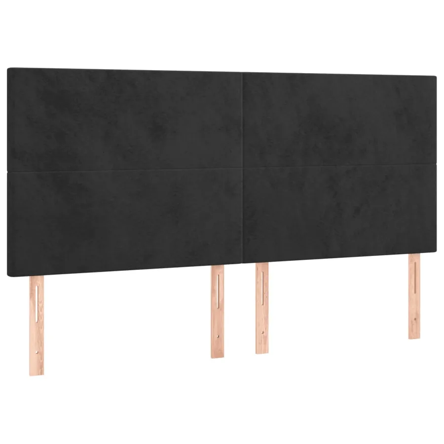 Sommier à lattes de lit et matelas Noir 160x200 cm Velours - 6