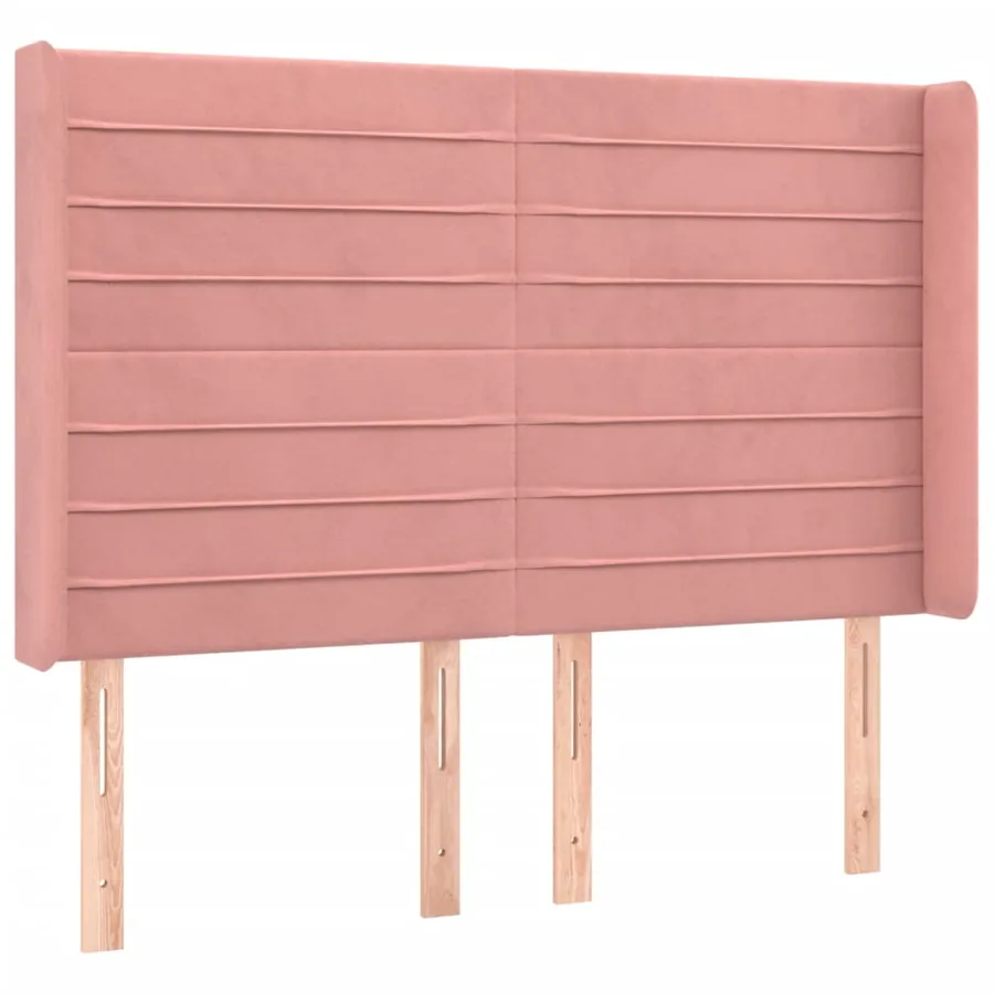 Sommier à lattes de lit matelas et LED Rose 140x200 cm Velours - 7