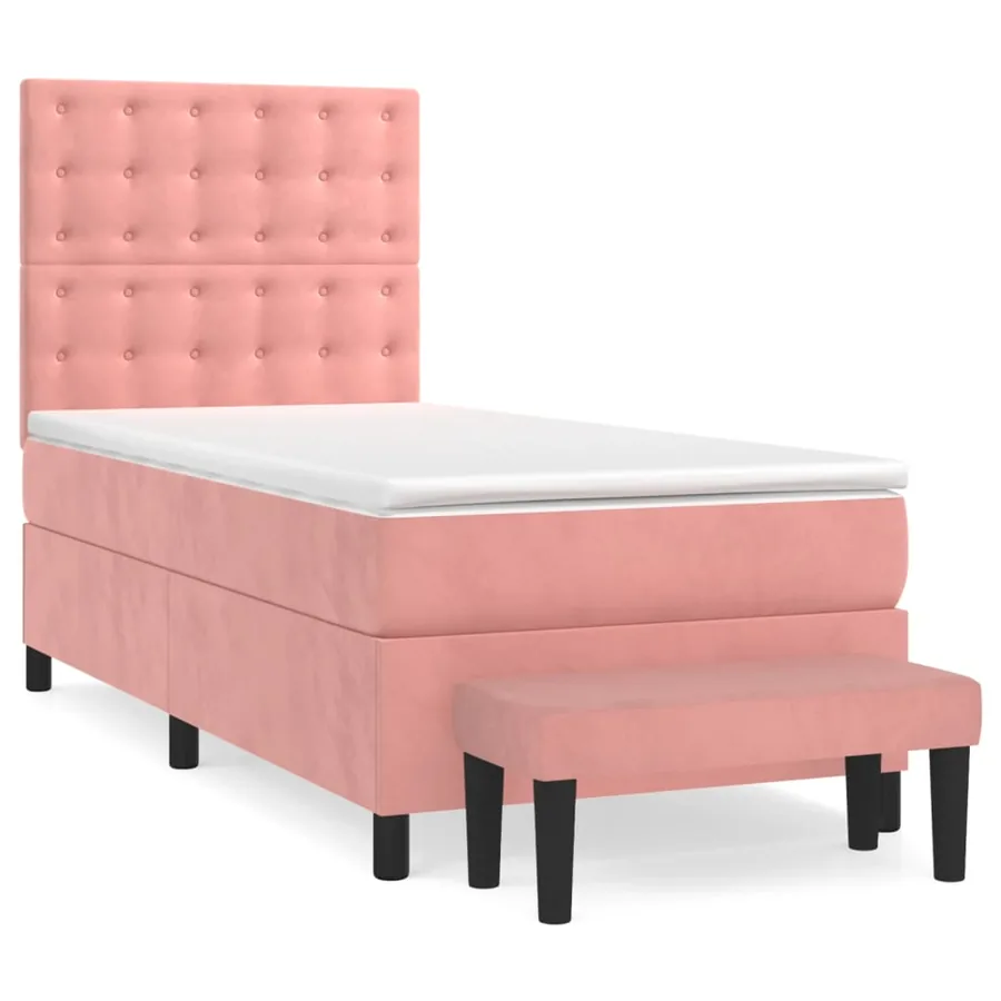 Sommier à lattes de lit et matelas Rose 80x200 cm Velours - 2