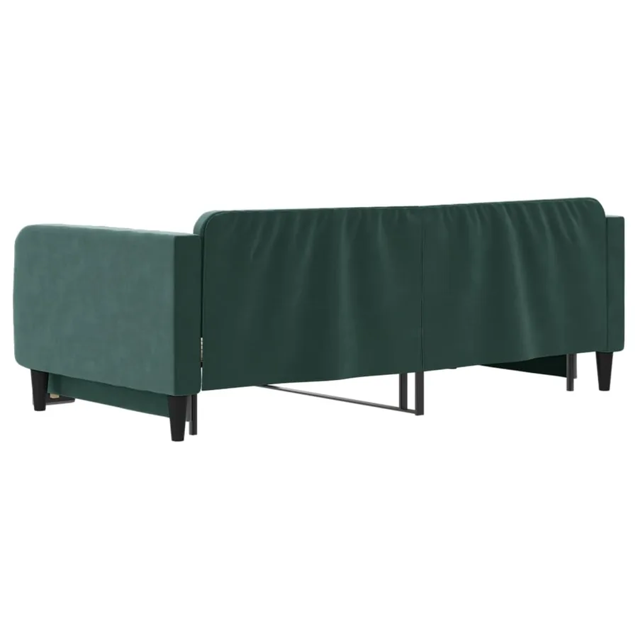 Lit de jour avec gigogne sans matelas vert foncé 100x200 cm - 5