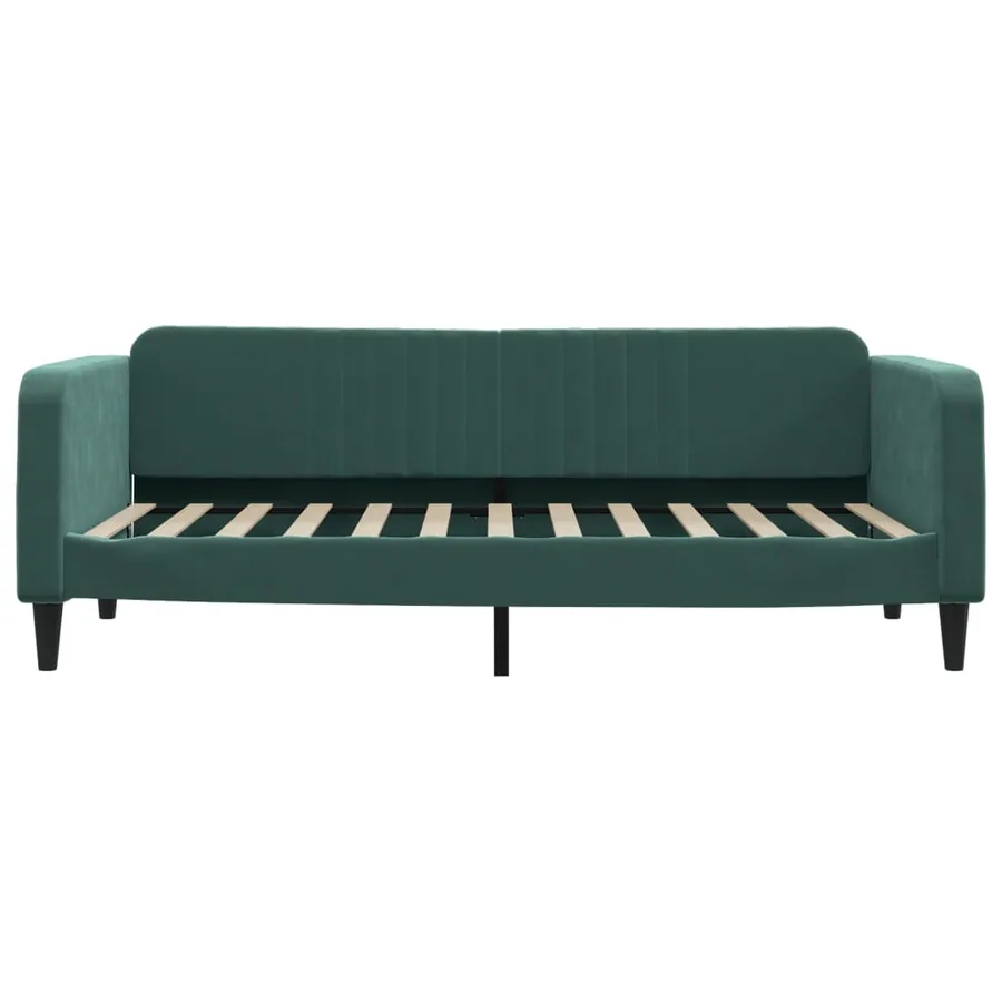 Lit de jour avec gigogne sans matelas vert foncé 100x200 cm - 7