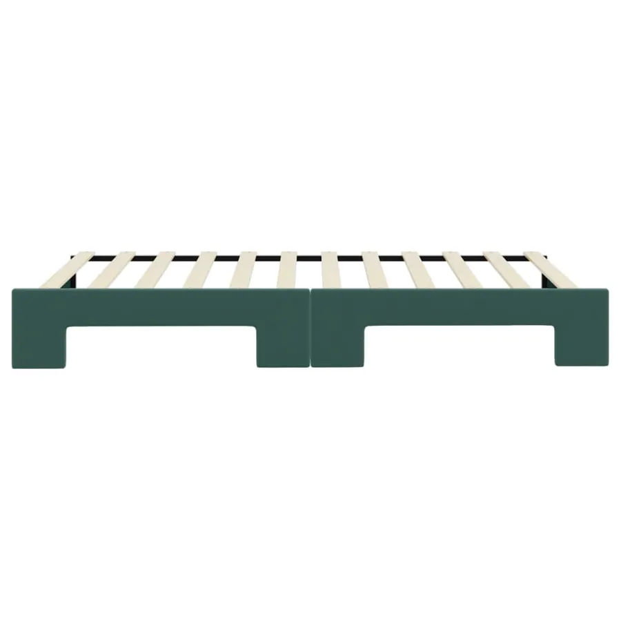 Lit de jour avec gigogne sans matelas vert foncé 100x200 cm - 9