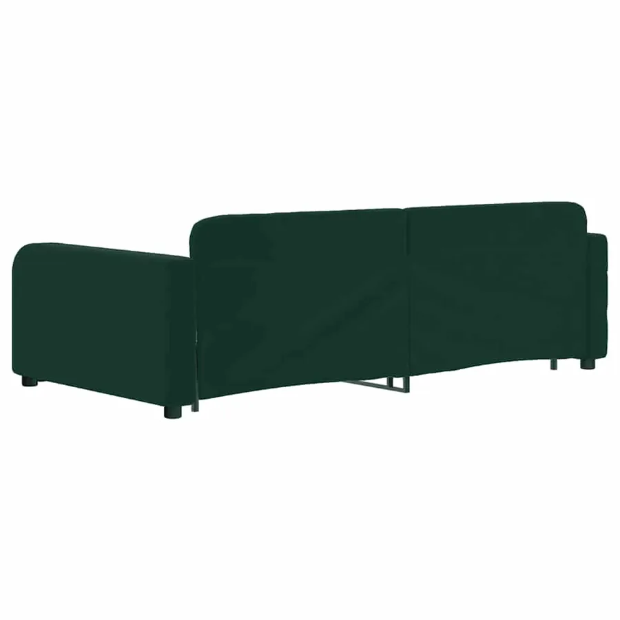 Lit de jour avec gigogne sans matelas vert foncé 100x200 cm - 5