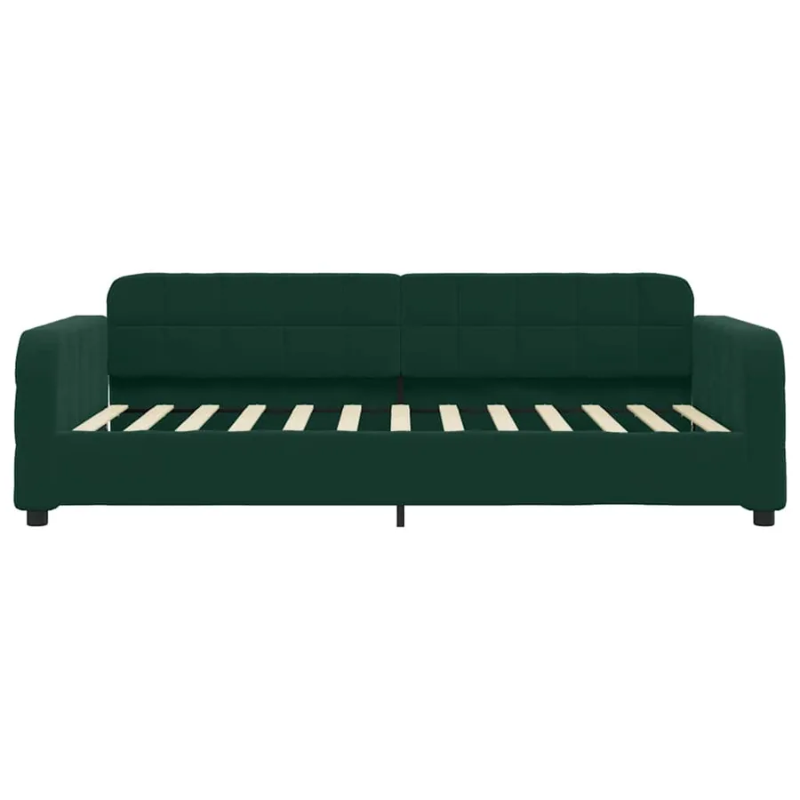 Lit de jour avec gigogne sans matelas vert foncé 100x200 cm - 7