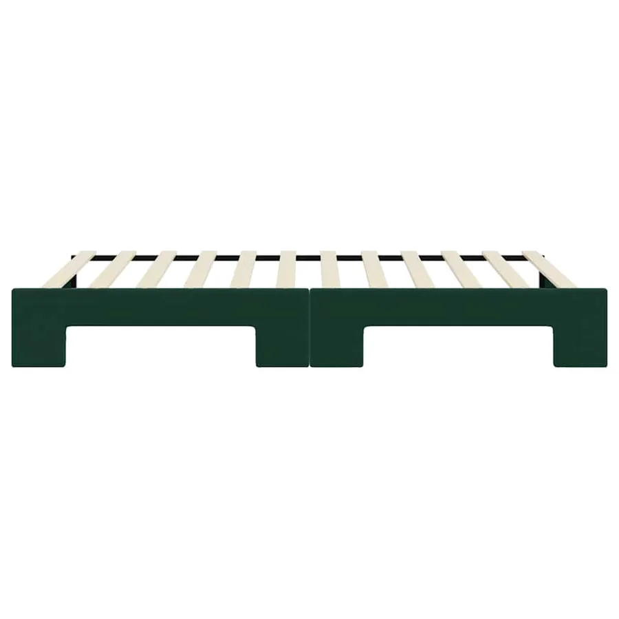 Lit de jour avec gigogne sans matelas vert foncé 100x200 cm - 9