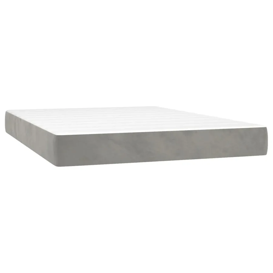 Sommier à lattes de lit avec matelas LED Gris clair 140x200 cm - 6
