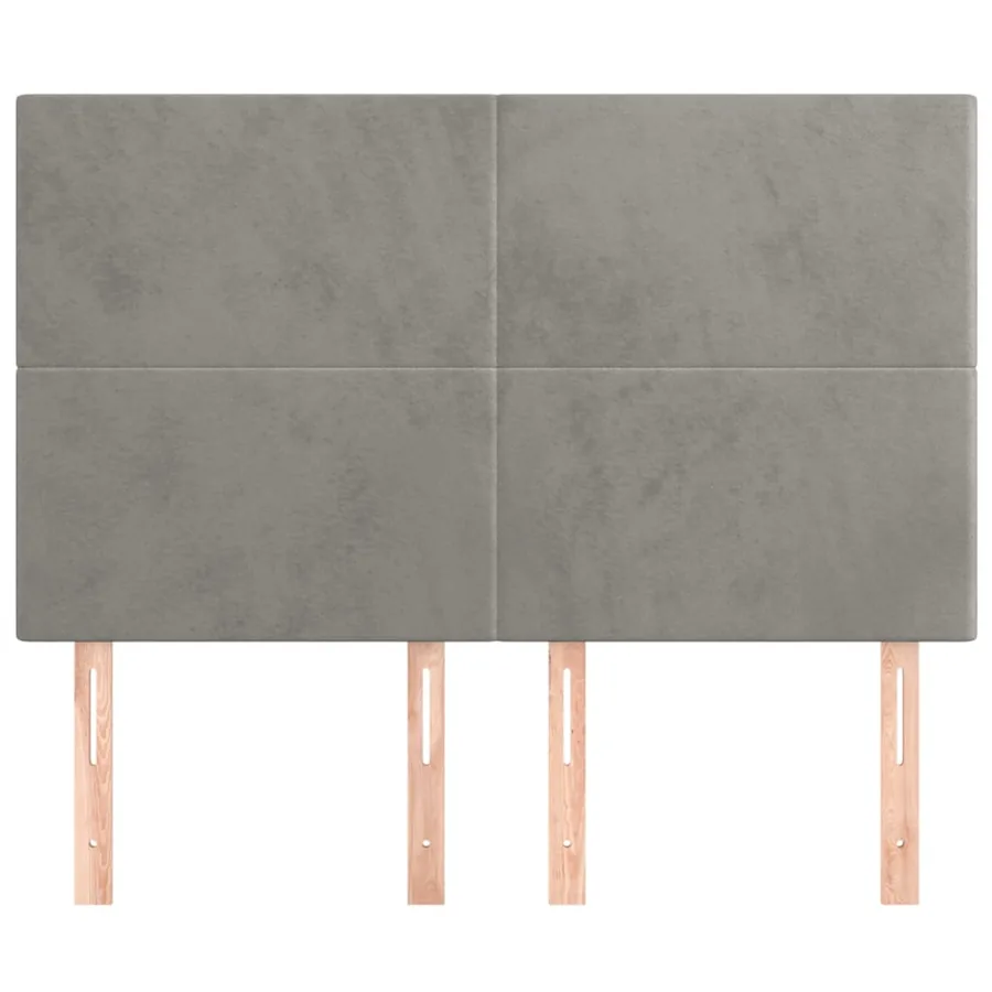 Tête de lit Gris clair 144 x 5 x 118/128 cm Velours - 3