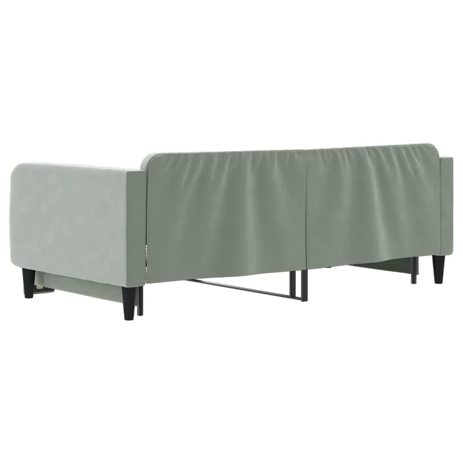 Lit de jour avec gigogne sans matelas gris clair 100x200 cm - 5