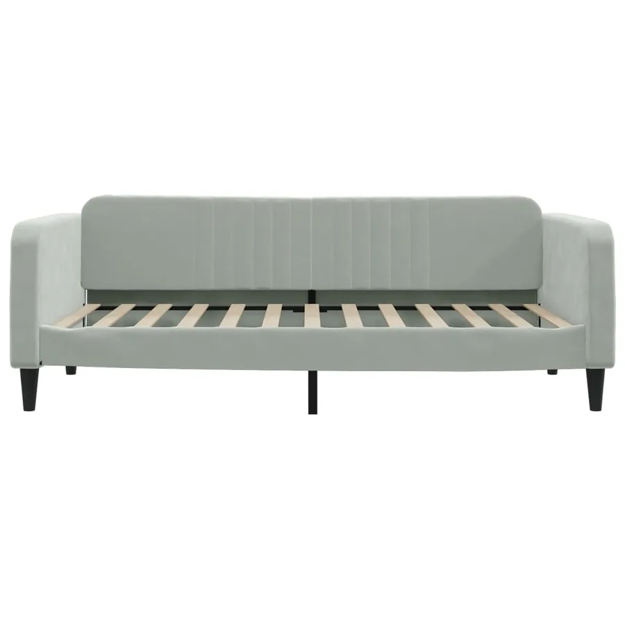 Lit de jour avec gigogne sans matelas gris clair 100x200 cm - 7