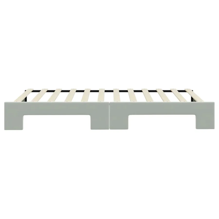 Lit de jour avec gigogne sans matelas gris clair 100x200 cm - 9
