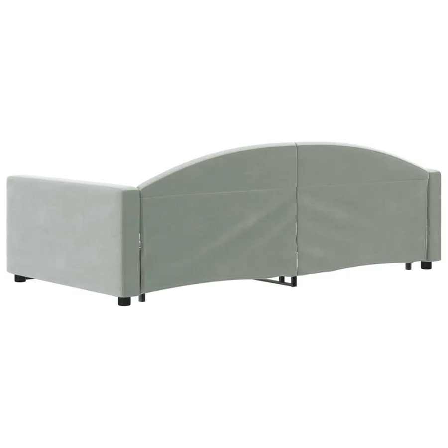 Lit de jour avec gigogne sans matelas gris clair 100x200 cm - 5