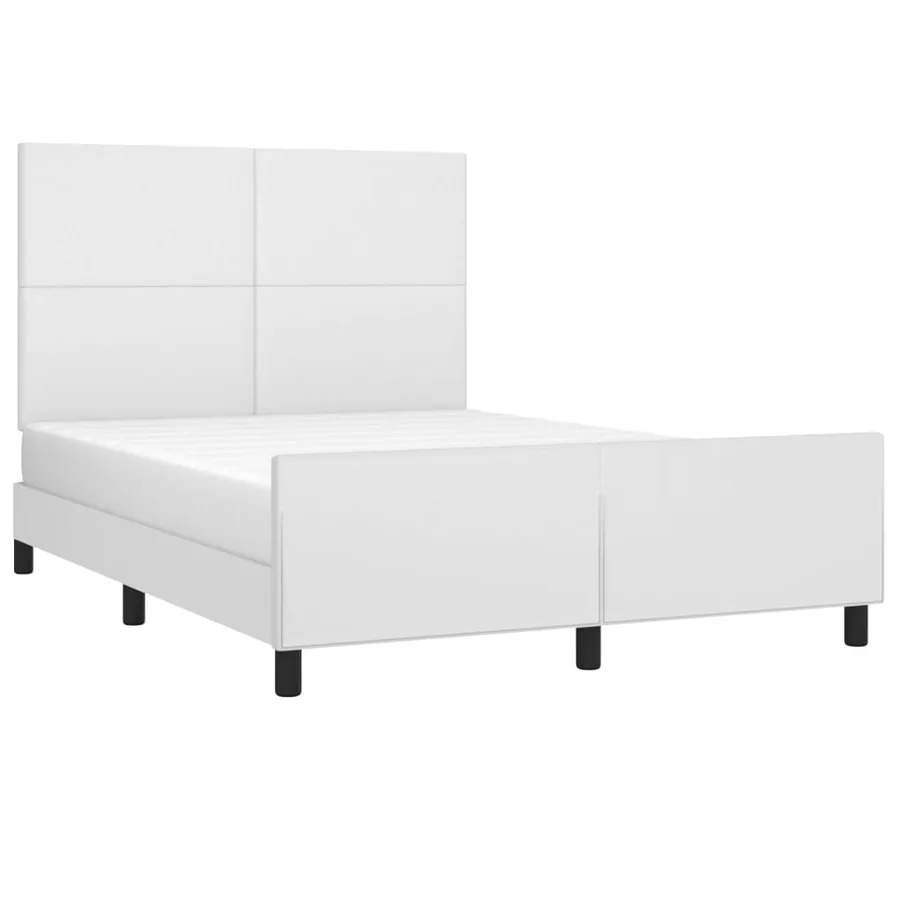 Cadre de lit sans matelas blanc 140x200 cm similicuir - 3