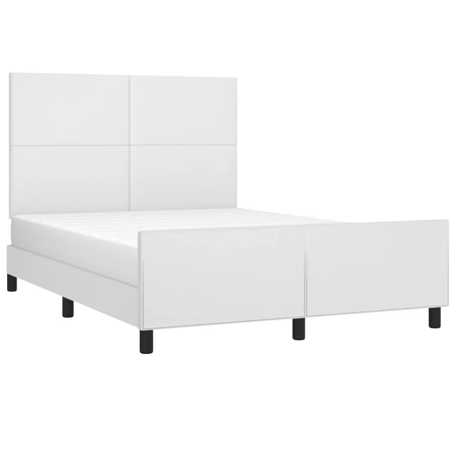 Cadre de lit sans matelas blanc 140x190 cm similicuir - 3