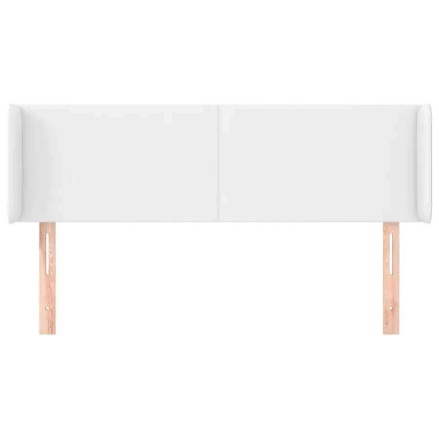 Tête de lit avec oreilles Blanc 147x16x78/88 cm Similicuir - 3