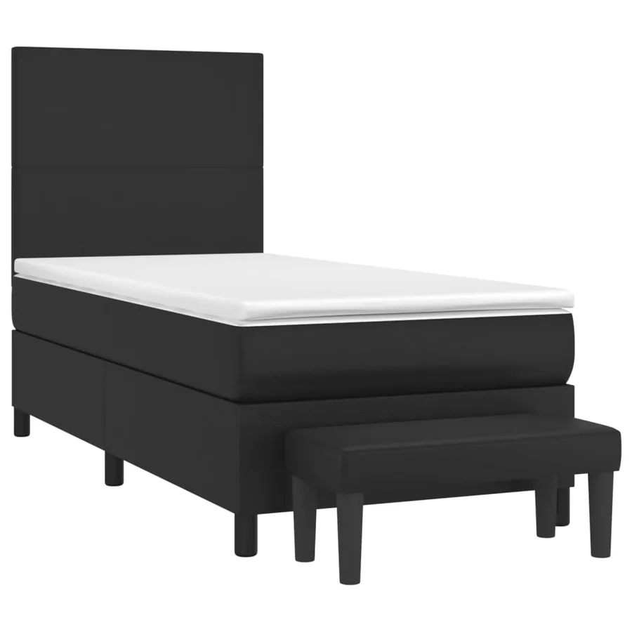 Sommier à lattes de lit avec matelas Noir 100x200 cm Similicuir - 3