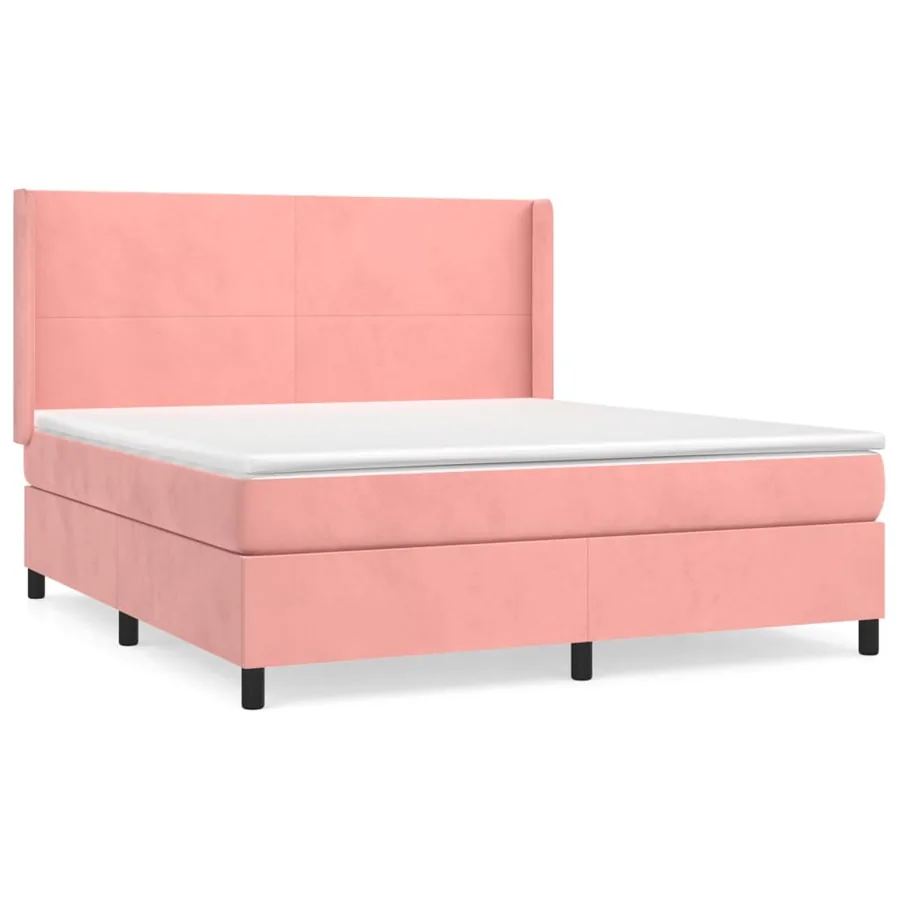Sommier à lattes de lit avec matelas Rose 160x200 cm Velours - 2