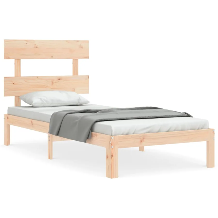 Cadre de lit sans matelas bois de pin massif - 2
