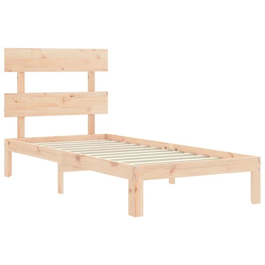 Cadre de lit sans matelas bois de pin massif - 5
