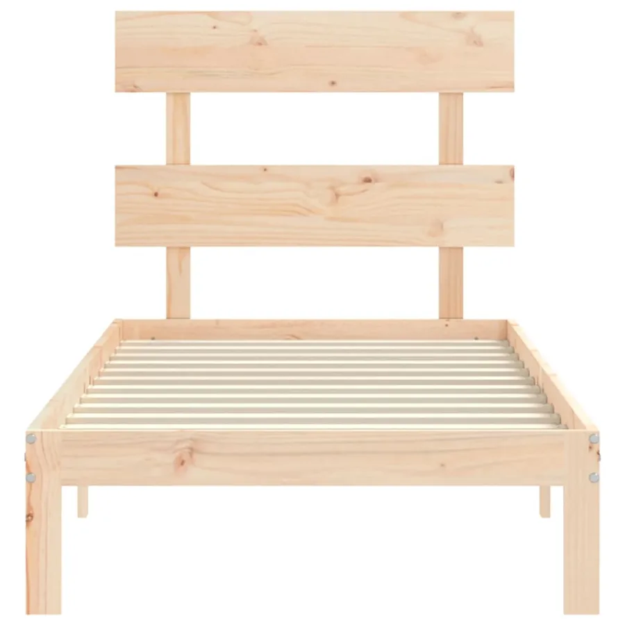Cadre de lit sans matelas bois de pin massif - 6
