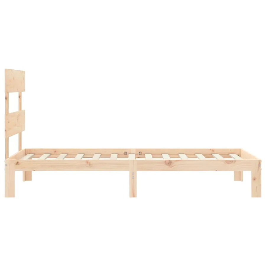 Cadre de lit sans matelas bois de pin massif - 7