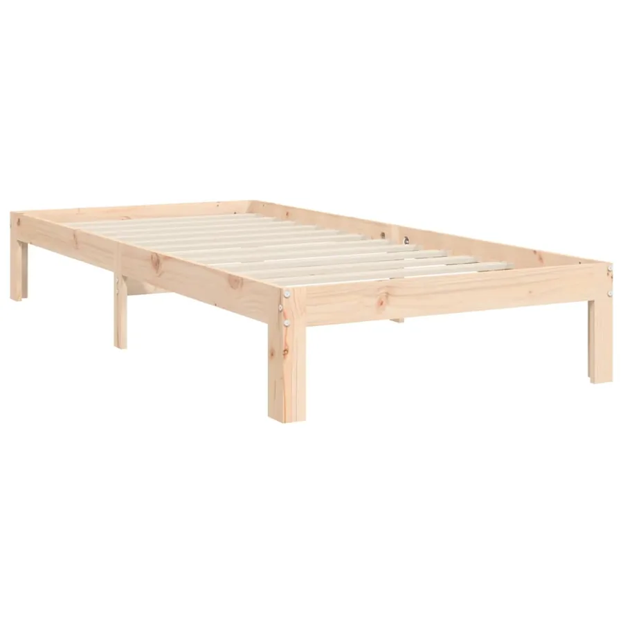 Cadre de lit sans matelas bois de pin massif - 9